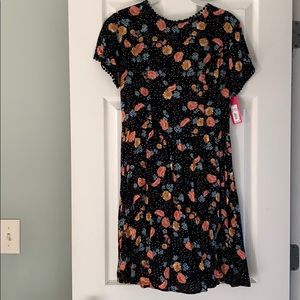 NWT black floral dress